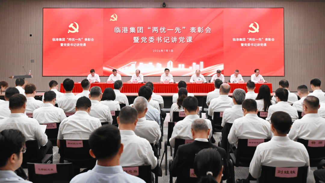 临港集团党委召开“两优一先”表彰会，党委书记于勇讲授专题党课